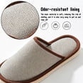 thumbnail image 3 of CHICVOMEY House Slippers for Women Indoor Outdoor Bedroom Shoes Non Slip Linen Slippers Open Toe Lightweight Women and Men Slides, 3 of 9