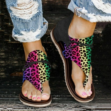 

Floenr Womens Sandals Flip Flops for Women Women s Printing Zipper Casual Vacation Open Toe Pinch Toe Flat Beach Sandals
