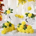 thumbnail image 2 of Somnr Artificial Roses - for Weddings, Home Decor, DIY Bouquets, 25 Pcs Yellow, 2 of 8