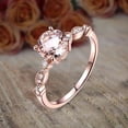 thumbnail image 2 of Antique Design 1.25 Carat Round Cut Real Morganite and Man made diamond moissanite Engagement Ring Jewelry Sterling Silver with 18k Gold Plating, 2 of 6