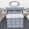 thumbnail image 3 of Designart 'White & Blue Abstract Pattern' Mid-Century Modern Duvet Cover Set, 3 of 4