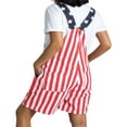 thumbnail image 4 of Salopettes à Bretelles Réglables pour Femmes et Hommes, Combinaison Courte en Denim Drapeau Américain avec Poche, 4 of 5