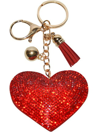 Under One Sky 'Love' Heart Sunglasses Key Chain Purse Charm, Red