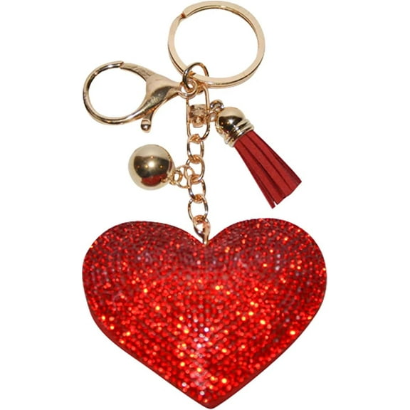 Popfizzy Bling Keychain for Women and Girls Rhinestone Backpack Accessories, Purse Charms, Cute Tassel Key Chain Key Fob