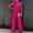 Hot Pink, variant on Honeeladyy Sales Online Jumpsuits for Women Summer Solid Casual Ruffle Short Sleeve Belted Jumpsuit High Waisted Long Wide Leg Pants Rompers