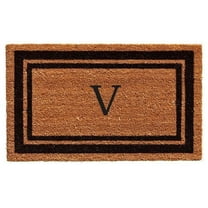 Calloway Mills Black Border 18" x 30" Monogram Outdoor Doormat (Letter V)