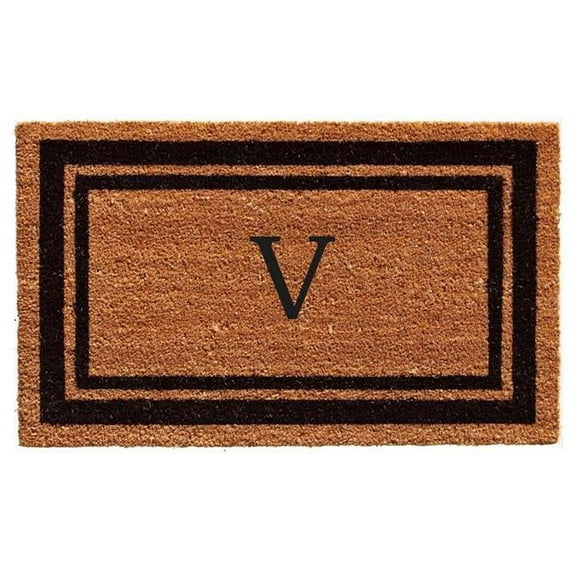 Calloway Mills Black Border 18" x 30" Monogram Outdoor Doormat (Letter W)