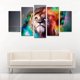 thumbnail image 2 of Cuadro Decorativo León Arte Digital Colores Juego De 5 Piezas 150x80cm Ideal Para Sala Oficina Decoración Moderna, 2 of 5