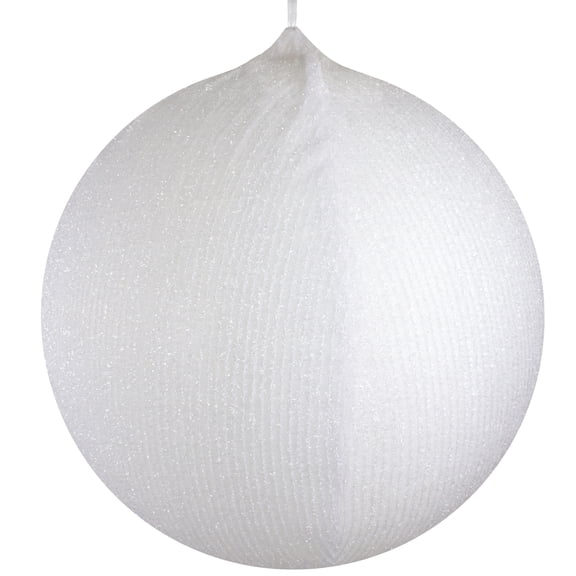 Inflatable Tinsel Commercial Outdoor Christmas Ball Ornament Decoration - 23.5" - White