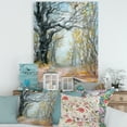 thumbnail image 2 of Designart ' Autumn in Misty Forest ' Lake House Canvas Wall Art Print, 2 of 3
