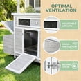 thumbnail image 3 of 56''Large Wooden Chicken Coop Outdoor Hen House Hutch Poultry Cage for Outdoor with 2 Sides Nesting Boxes Chicken Cage Ramps, Removable Tray for Easy Cleaning, 3 of 7