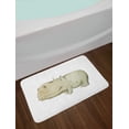 thumbnail image 2 of Hippo Bath Mat, Watercolor Style Illustration of Hand-Drawn Happy Hippo, Plush Bathroom Decor Mat with Non Slip Backing, 29.5" X 17.5", Pale Sage Green Sepia, by Ambesonne, 2 of 2