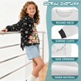 thumbnail image 6 of Xoenoiee Christmas Cat Snowflake Print Girls Oversized Crewneck Sweatshirt Xmas Y2k Long Sleeve Side Slit Pullover Drop Shoulder Sweatshirt for Teen Girl, 5-6 Years, 6 of 7
