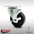 thumbnail image 2 of 4 Inch SS Phenolic Swivel Top Plate Caster with Brake Service Caster Brand, 2 of 2