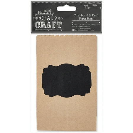 Chalk Craft Chalkboard & Kraft Paper Bags 6/Pkg- , Pk 3, Papermania