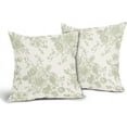 thumbnail image 2 of Vintage Floral Pillow Covers 18x18 Inch Set of 2 Sage Green and Cream Floral Throw Pillow Covers Chinoiserie Flower Pillowcases Rustic Farmhouse Cotton Linen Cushion Covers for Couch Bed Sofa Decor, 2 of 6