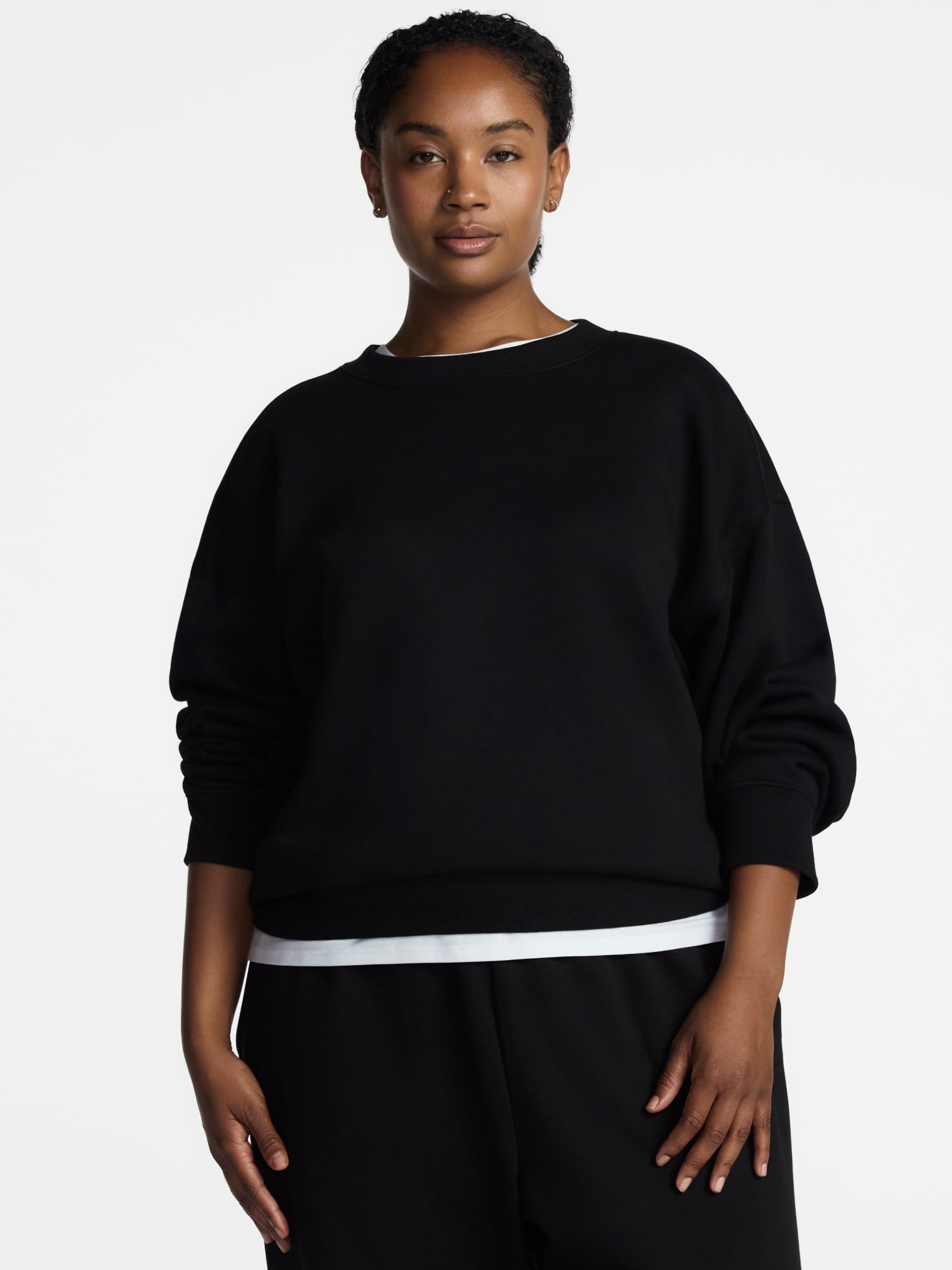 Athletic Works Women's Fleece Sweatshirt with Long Sleeves, Sizes XS-XXXL