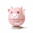 thumbnail image 2 of Walbest Cute Cow Shape Cooking Alarm, Soft Touch Plastic Reminder Dial Clock Mechanical Timer Kitchen Supply, 2 of 7