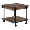 thumbnail image 5 of Furniture of America Acres Wood Dark Walnut 3-Piece Coffee Table Set with Wheels, 5 of 20