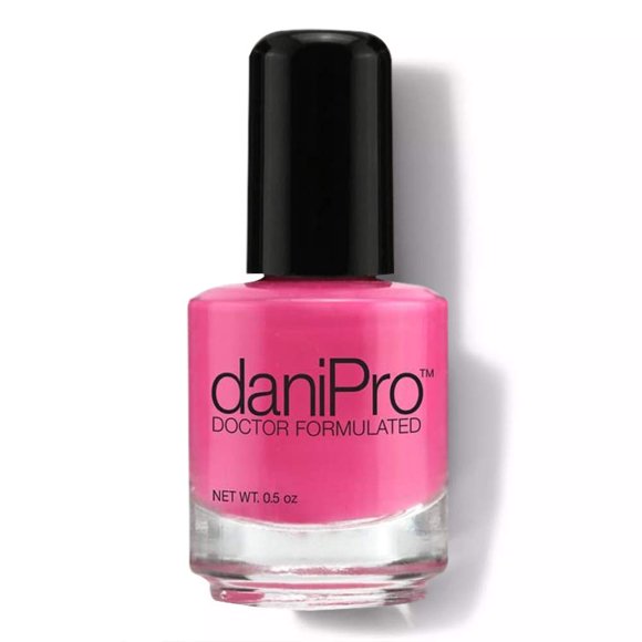 daniPro - Esmalte de uñas formulado por médicos - Rosa intenso - Promueve uñas más sanas y fuertes - Biotina y vitaminas A y E - Sin toxinas - Secado súper rápido