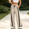 thumbnail image 5 of Tqcoqu Women's Baggy Wide Leg Pants Casual Drawstring Elastic Waisted Contrast Side Stripe Workout Y2K Track Pants,Women's S-XXL, 5 of 6