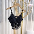thumbnail image 4 of Lace Casual Camisole Cami Crop Tank Tops Lingerie Bustier Strap Crop Top，Average code, 4 of 5