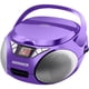 thumbnail image 1 of Magnavox MD6924 Boombox portátil con CD de carga superior y radio estéreo AM/FM en negro | Compatible con CD-R/CD-RW | Pantalla LED | Puerto auxiliar compatible | Reproductor de CD programable | (Púrp, 1 of 5