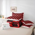 thumbnail image 5 of Feelyou Kids Kawaii Gingerbread Man Bedding Comforter Set 7pcs, Black Red Plaid Checkered Queen Bedding Sets, Merry Christmas Reversible Queen Sheet Sets, Luxury Bedroom Decor, 5 of 7