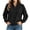 AA01-Black-Sweatshirt, variant on Quarter Button Henley Sweatshirts for Women Casual Stand Collar Long Raglan Sleeve Tops Trendy Solid Color Daily Pullover L