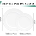 thumbnail image 2 of 200PCS White Plastic Plates - 100 Dinner & 100 Dessert Plates for Party & Wedding, 2 of 6