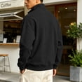 thumbnail image 4 of LTTVQM Quarter Zip Pullover Men Fleece Mock Neck Knit Long Sleeve Sweatshirt | Fall Winter Casual Soft Stand Collar Sweater for Athletic Workout Running Black S, 4 of 5