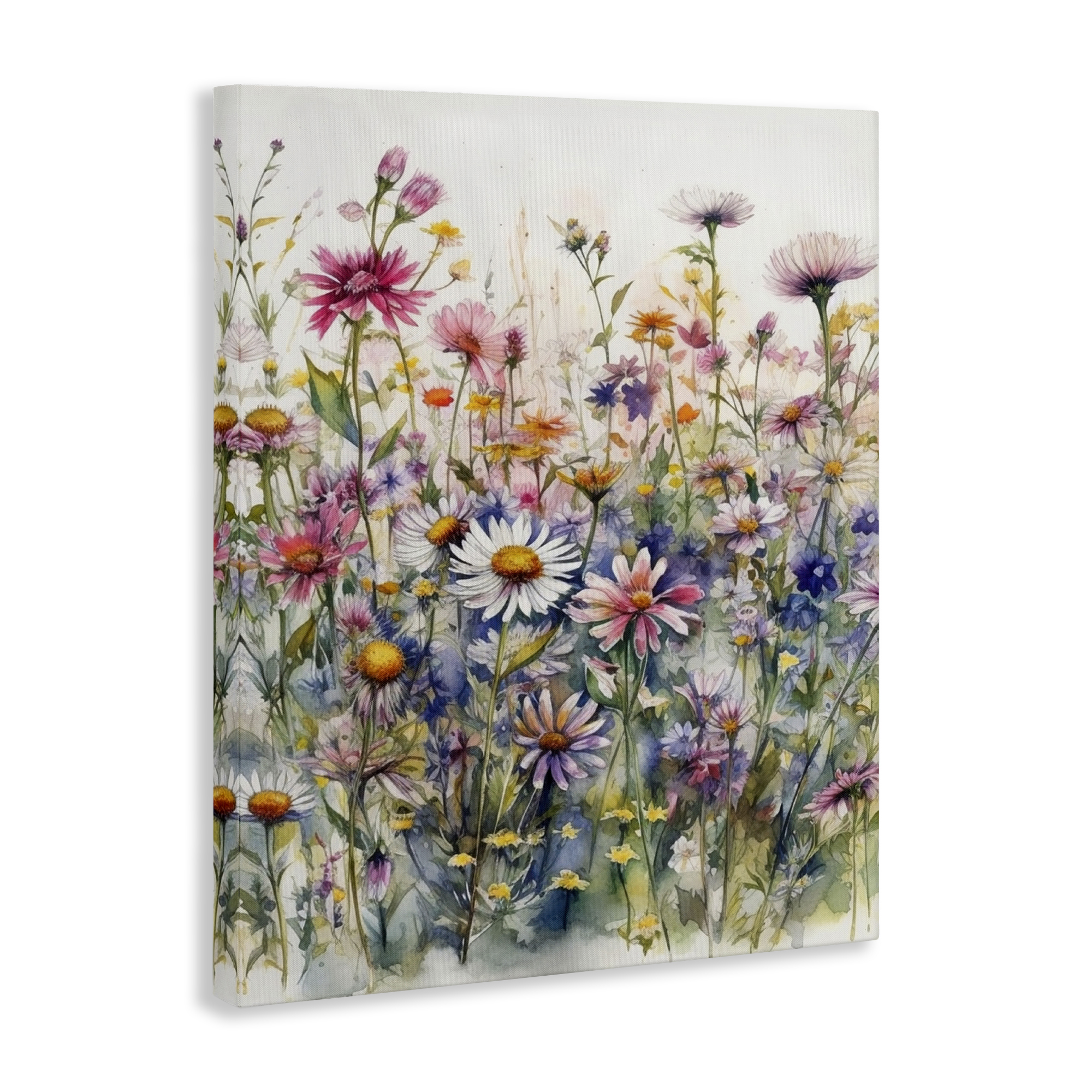 Stupell Industries Assorted Wild Flowers Plants & Flowers Painting Wrapped Canvas Art Print Wall Art, 24 x 30