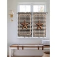 thumbnail image 2 of Texas Star Vintage Living Room Curtains 2 Panel, Retro Country Brown Stars Checkered Cafe Window Treatment, Farmhouse Bedroom Bathroom Kitchen Curtains Drapes 104"x54", 2 of 6