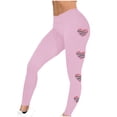 thumbnail image 4 of lcziwo Womens Valentines Day Leggings Cute Gnomes Print Yoga Pants Casual High Waisted Stretch Tights Full Length Workout Legging Pant Pink L, 4 of 7