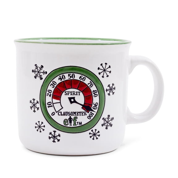 Elf "Spirit Clausometer" Ceramic Camper Mug | Holds 20 Ounces