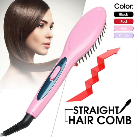 Electric Brush Straightener Ceramic Comb 360 degree Anion Hair Straightener Hair Styling Rapid Heating,Women