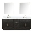 thumbnail image 4 of Abbey 84" W Black Oak Double Vanity, Cultured Marble, Faucet Set and 36" Mirrors, 4 of 6