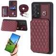 thumbnail image 1 of Case for Samsung Galaxy A52 4G/5G, Detachable Crossbody Strap Wallet Case with Card Slots, Stand Ring Flip PU Leather Protective Cover Lanyard for Women for Samsung Galaxy A52, Winered, 1 of 11