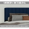 thumbnail image 4 of Pillfn Upholstered Platform Twin Size Bed Frame with Headboard Wooden Slats Support,Blue, 4 of 6