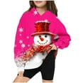 thumbnail image 2 of Mikilon Girls Long Sleeve Shirts Size 7-8 Fashion Round Neck Printed Pullover Sweatshirts Solid Color Graphic Chirstmas Day Clothes Fall and Winter Outfits for Kids, 2 of 3