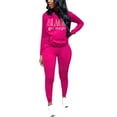 thumbnail image 2 of Women's Two Piece Outfits Casual Long Sleeve Pant Sets Ripped Hole Long Sleeve Elastic Waist Pullover Hoodies Long Pants Casual Sweatsuits Tracksuits, 2 of 3