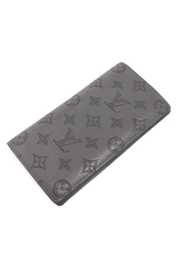 Pre-Owned LOUIS VUITTON Louis Vuitton Portefeuille Brazza Long Wallet Monogram Shadow Gray...