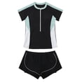 thumbnail image 6 of Girls Swimsuit Girls 2 Piece Swimsuit with Front Zipper & Short-Skirt Bottom Ash Trim Bathing Suit for Size 6-18, 6 of 8