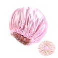 thumbnail image 1 of Gorro De Satén De Gran Tamaño Para Mujer, Gorro Redondo De Satén De Doble Color Grande A Prueba De Viento, Gorro Ajustable Para El Pelo, Gorro Para Dormir Para Las Cuatro Estaciones seitruly AP007581-01, 1 of 5