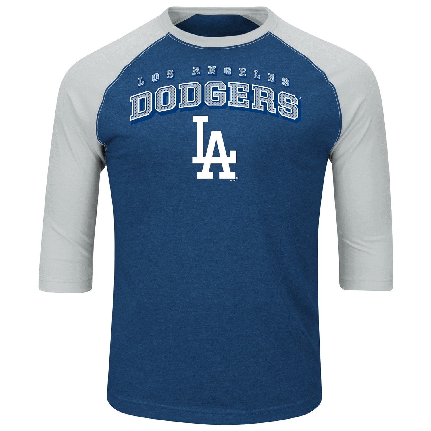 Men's Majestic Royal/Heathered Gray Los Angeles Dodgers Big & Tall Strength Training Raglan 3/4 