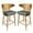 Charcoal, variant on Glavbiku Mid Century Wood Barstools Set of 2 W/Fabric Upholstered,and Curved Backrest,Light Beige