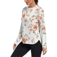 thumbnail image 2 of FORMRS Womens Long Sleeve Shirts UPF 50+ Sun Protection Quick Dry Fishing Hiking Tops, Size S-2XL, Orange Floral Blooms, 2 of 8