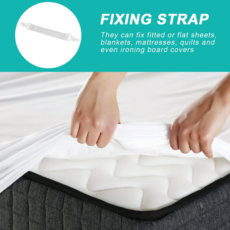 16pcs Adjustable Sheet Clips Strap Bed Sheet Holder Mattress Gripper Clips  