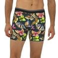 thumbnail image 2 of Xecao Butterfly Wild Insect Print Boxer Briefs for Men's Stretch Moisture-Wicking Underwear, Mid-Rise Classics breathable fabric, 2 of 7
