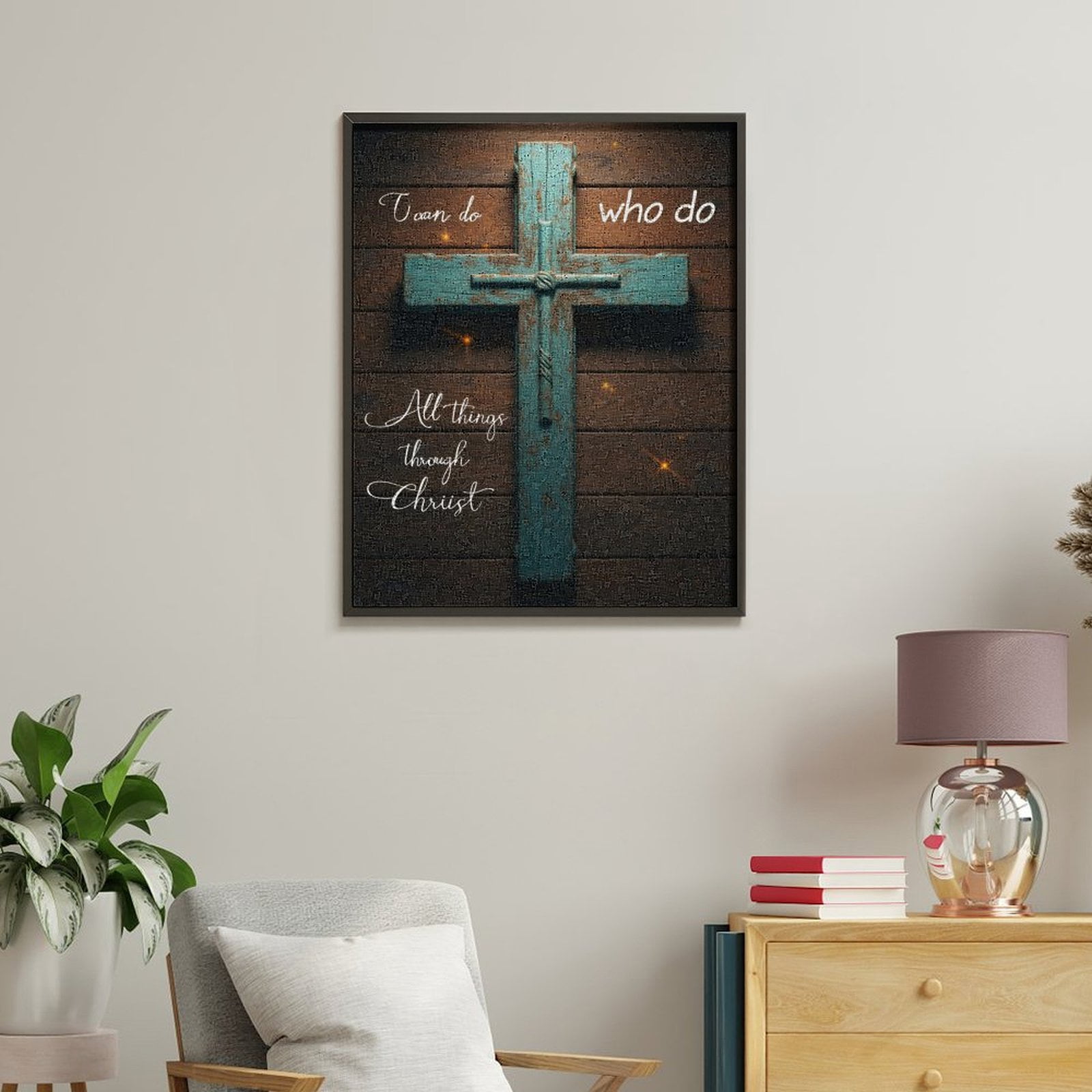 Paint By Numbers Kit for Adults Beginner - DIY Rustic Wooden Cross Wall Art Canvas Painting Kits for Adults, Frameless Paint By Number for Adults for Home Wall Decor 16x20 Inch